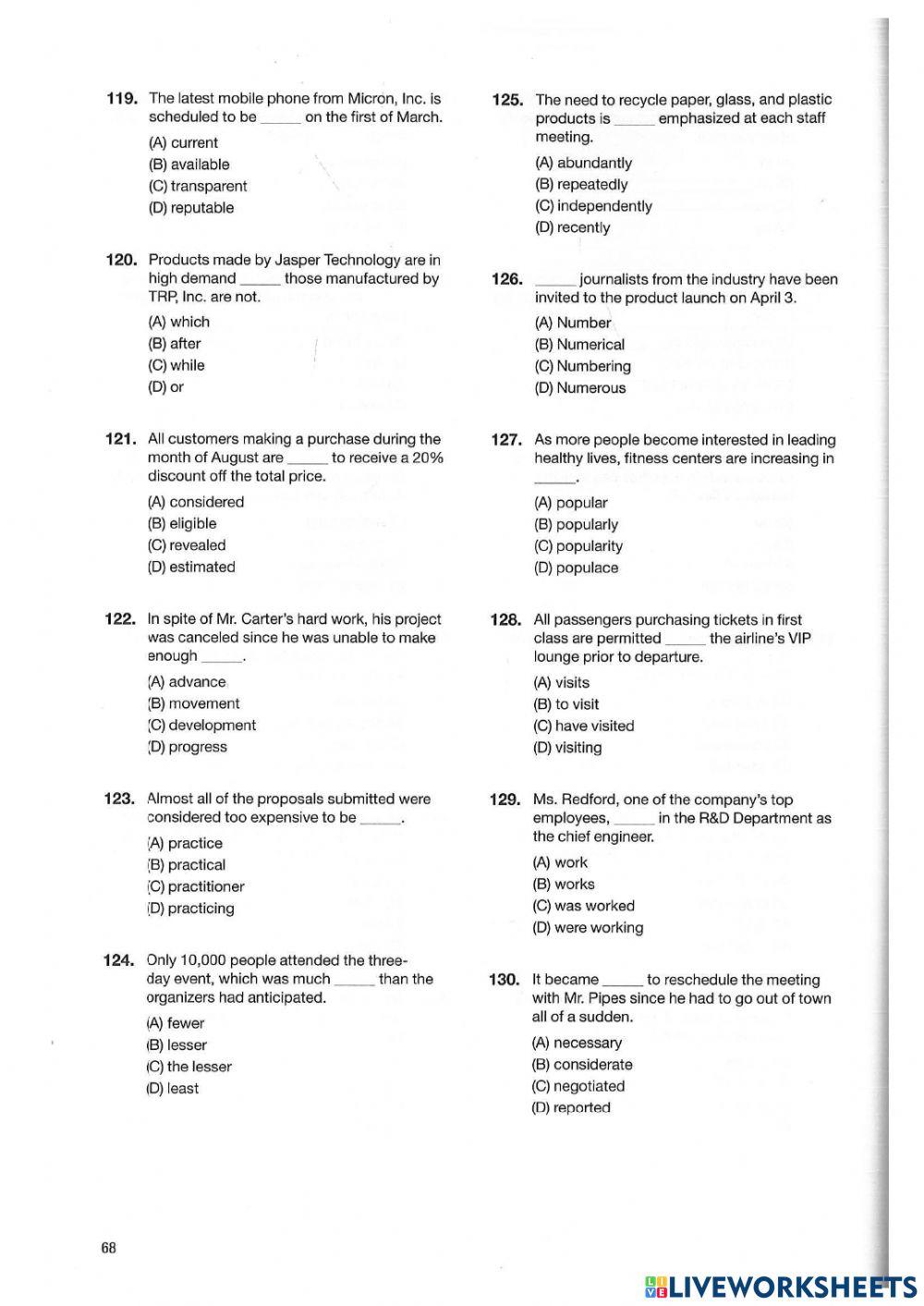 Mid-term test Toeic B