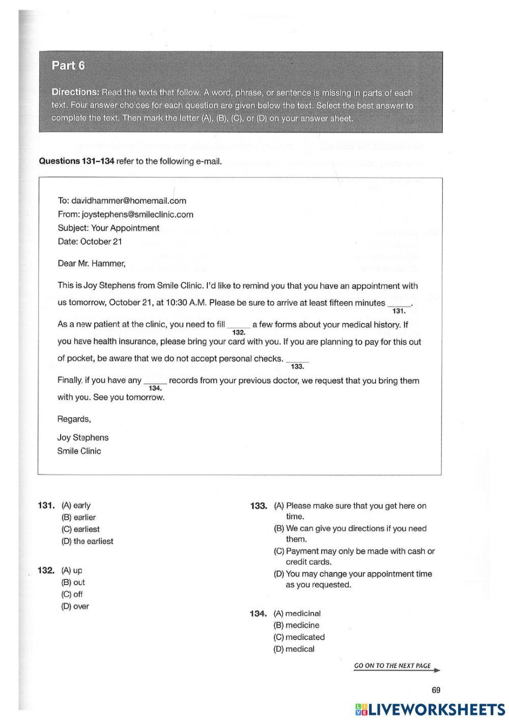 Mid-term test Toeic B