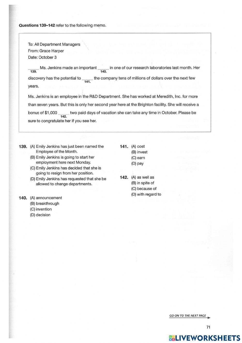 Mid-term test Toeic B