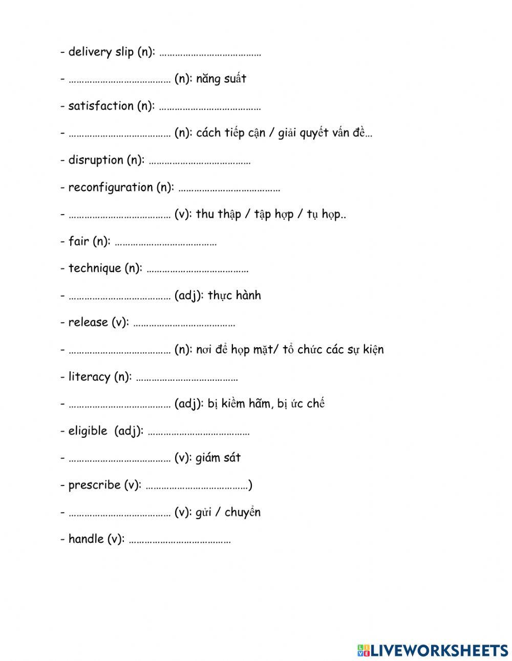 Checking new words 10 - 11