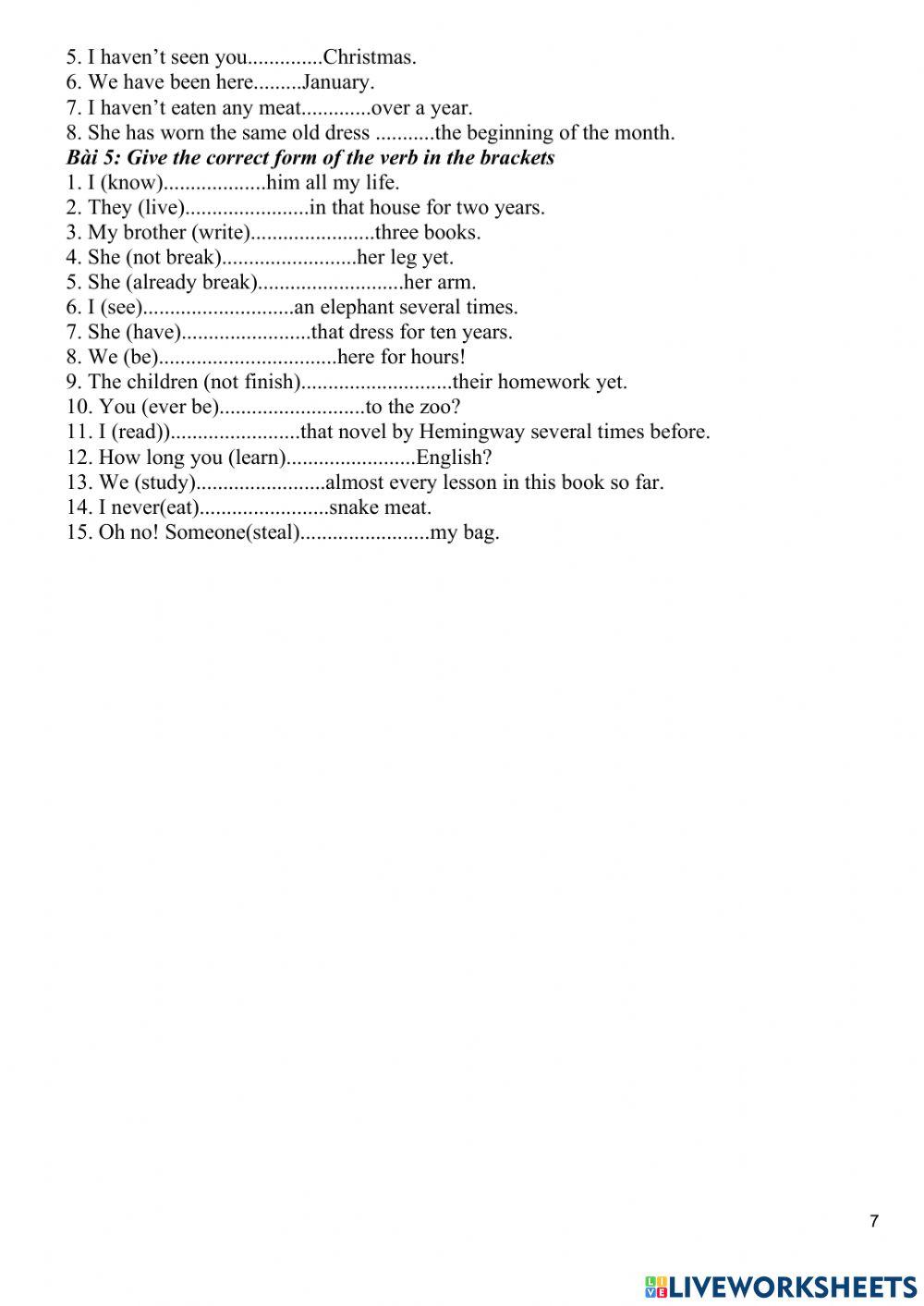 Hiện tại hoàn thành và Hiện tại hoàn thành tiếp diễn