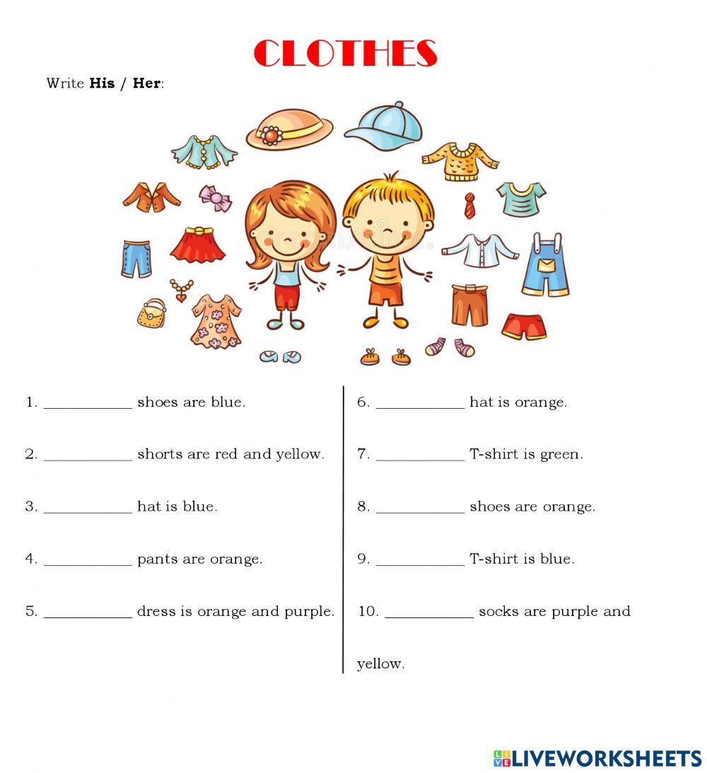 Clothes test for grade 2