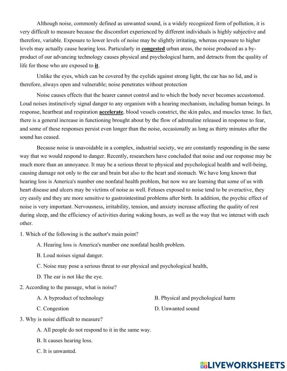 Unit 3. THE GREEN MOVEMENT  TEST YOURSELF