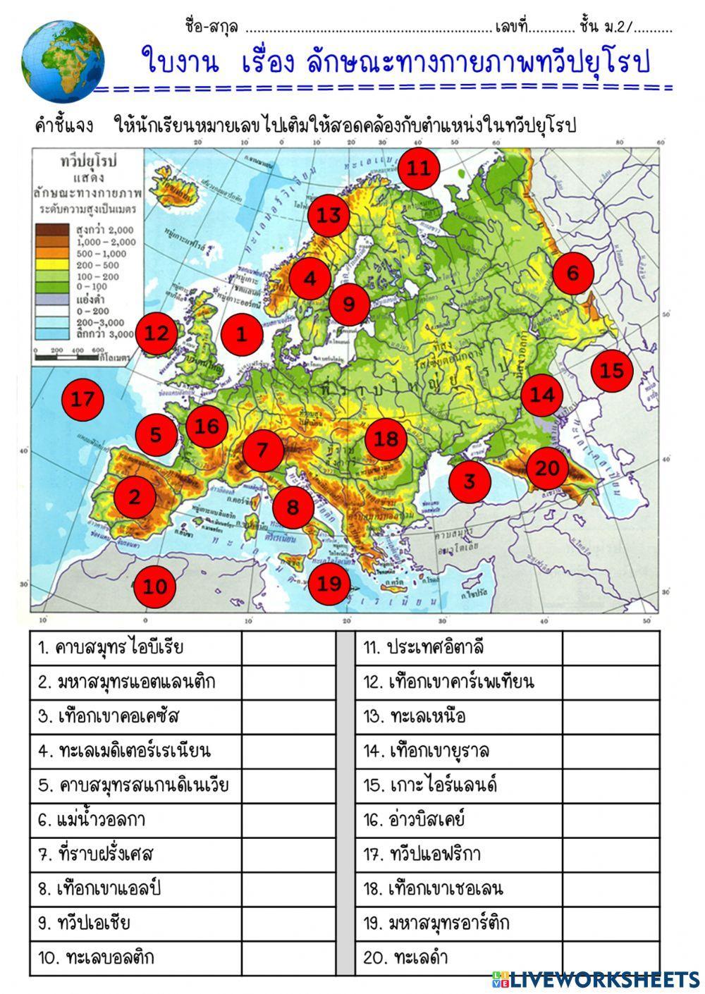 ลักษณะกายภาพทวีปยุโรป