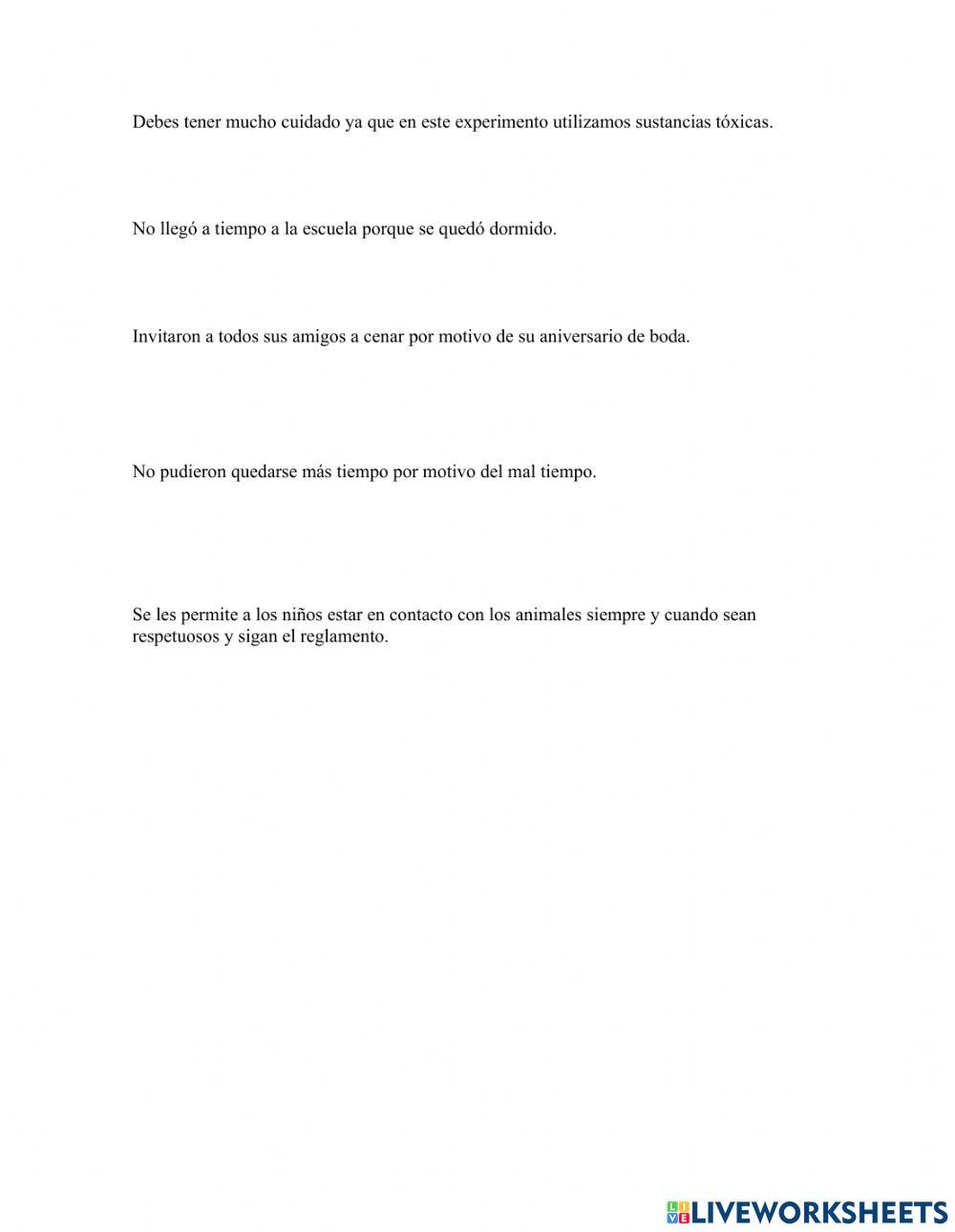 Conectores condición y causa y efecto