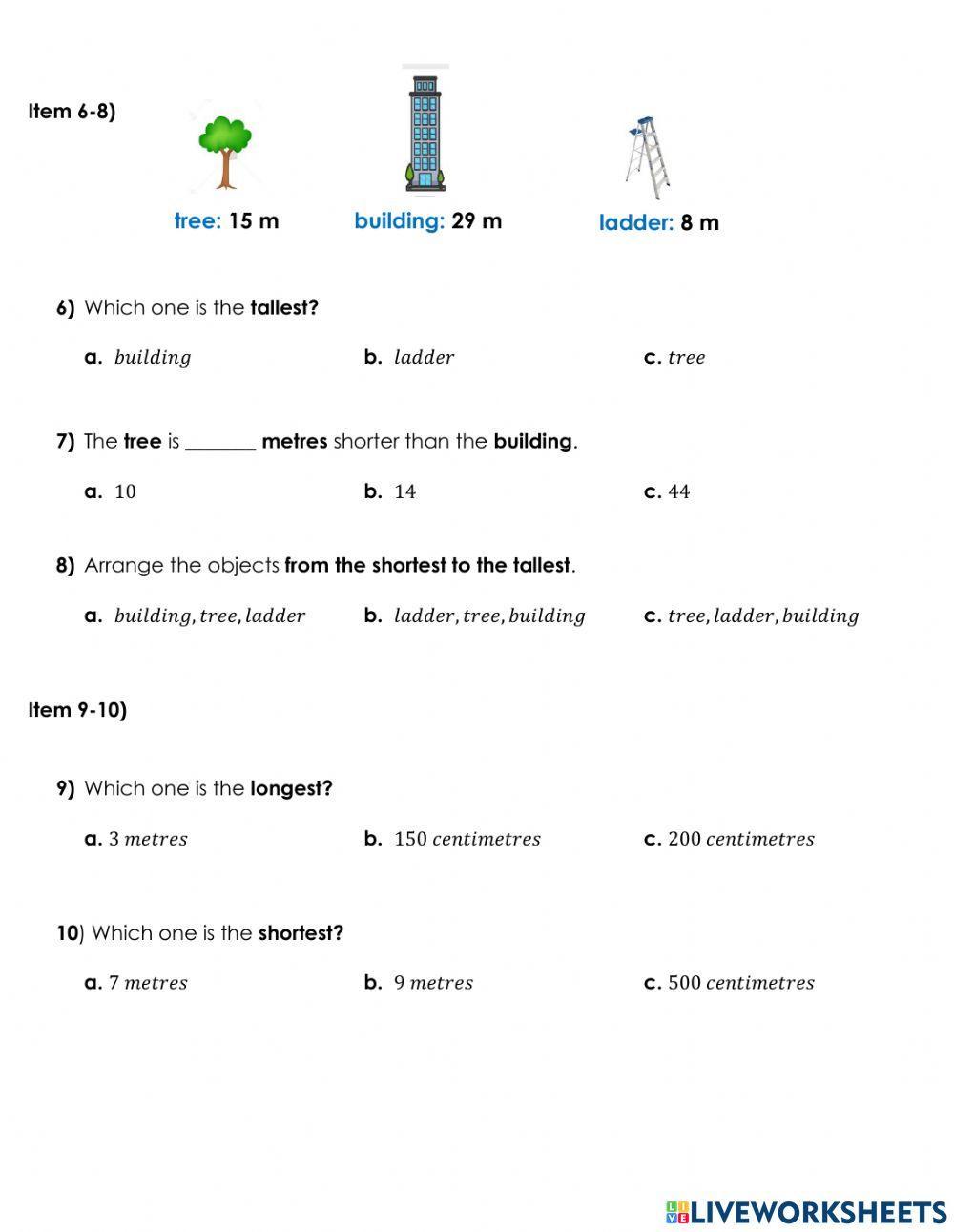 P3-1 Comparing and Arranging Lengths