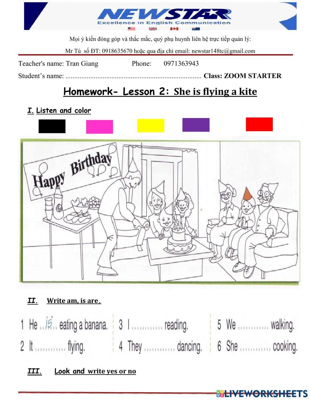 2. She is flying a kite