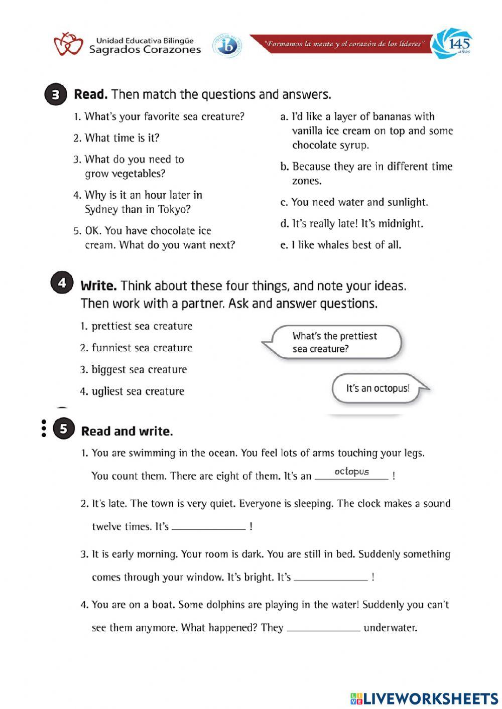 Sea Animals Vocabulary