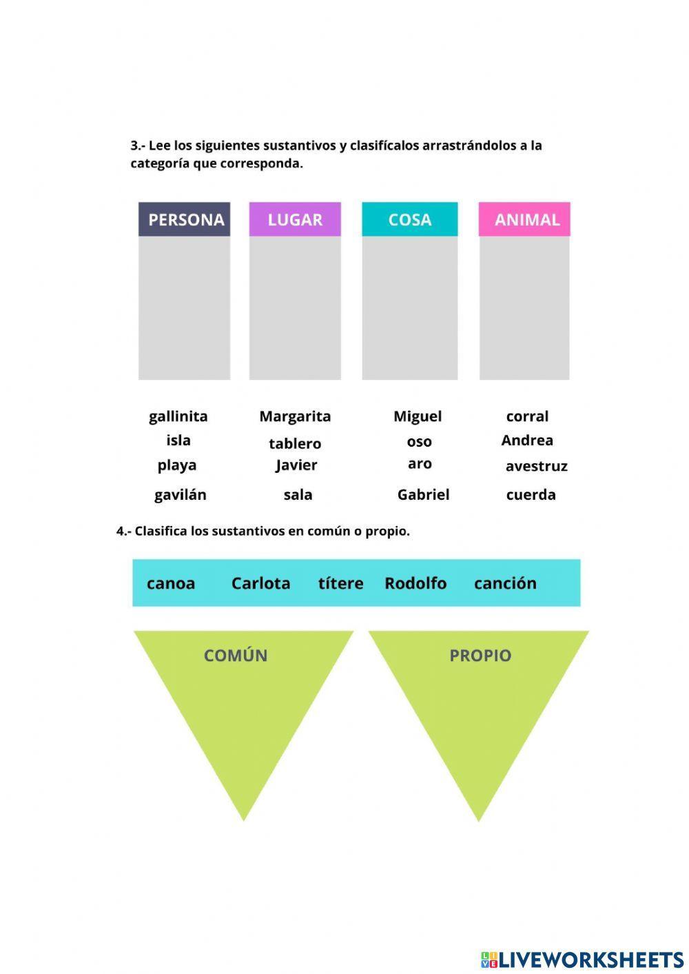 Sustantivos, géneros y números