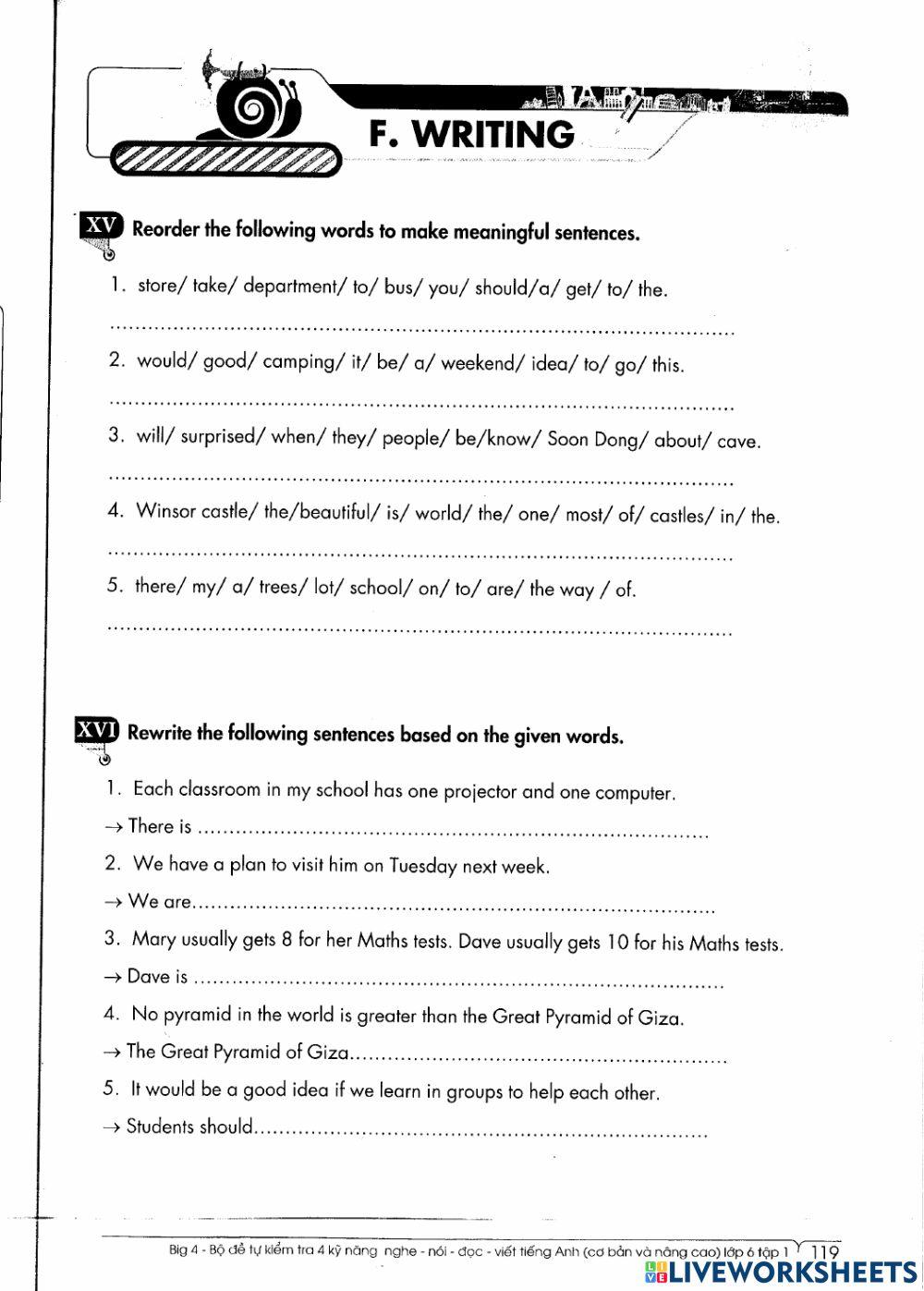 English 6 - End-of-term 1 - practice test