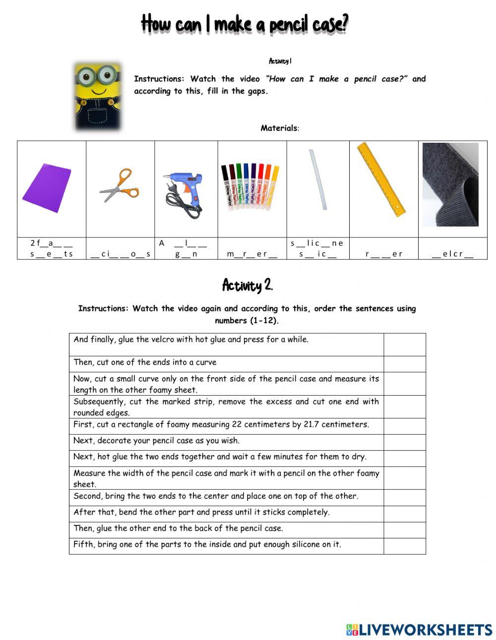 How can I make a pencil case?