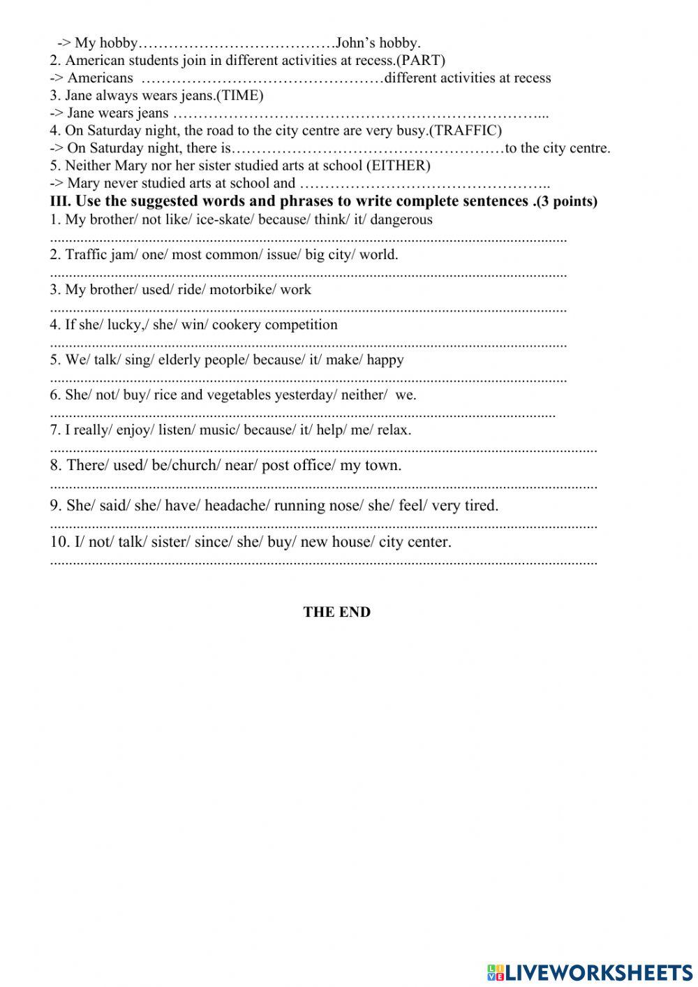 Đề thi HSG  Anh 7