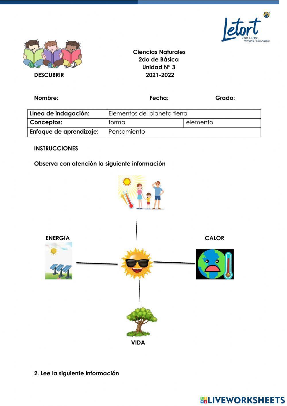 El sol fuente de energía luz y calor