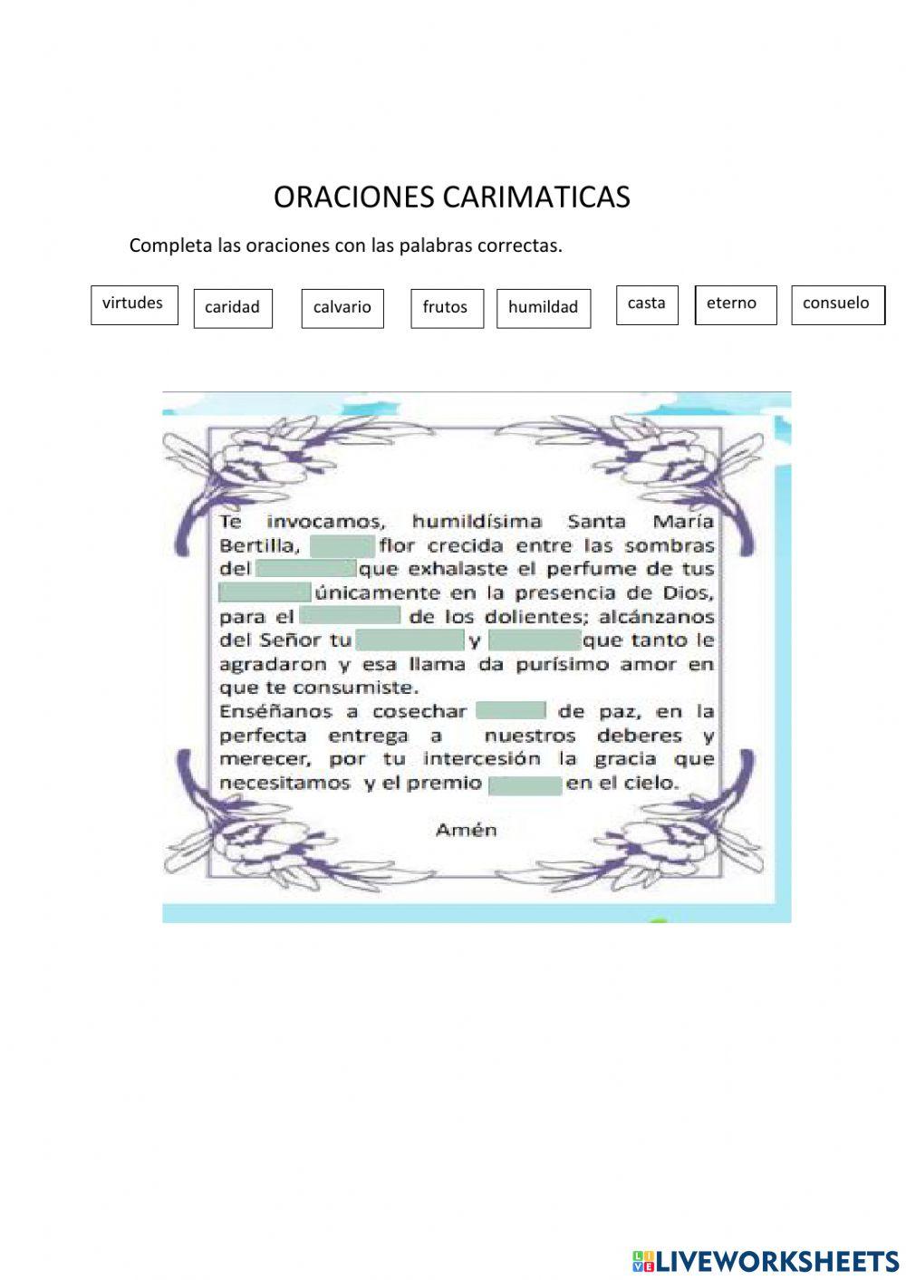 Oraciones carismaticas Oraciones carismaticas