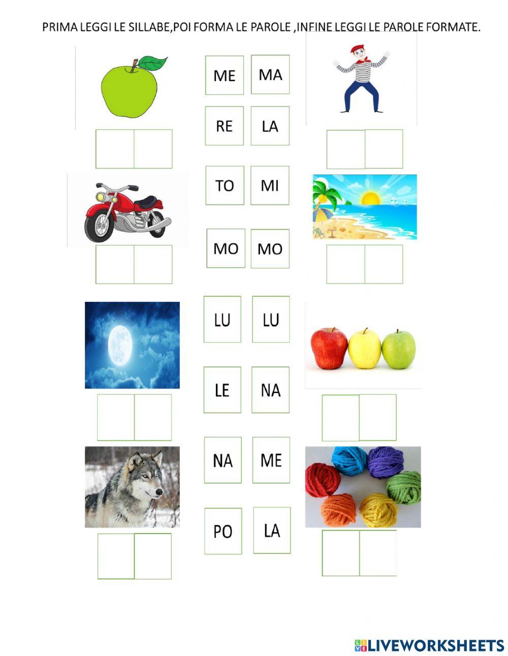 PAROLE BISILLABE-FORMA LE PAROLE