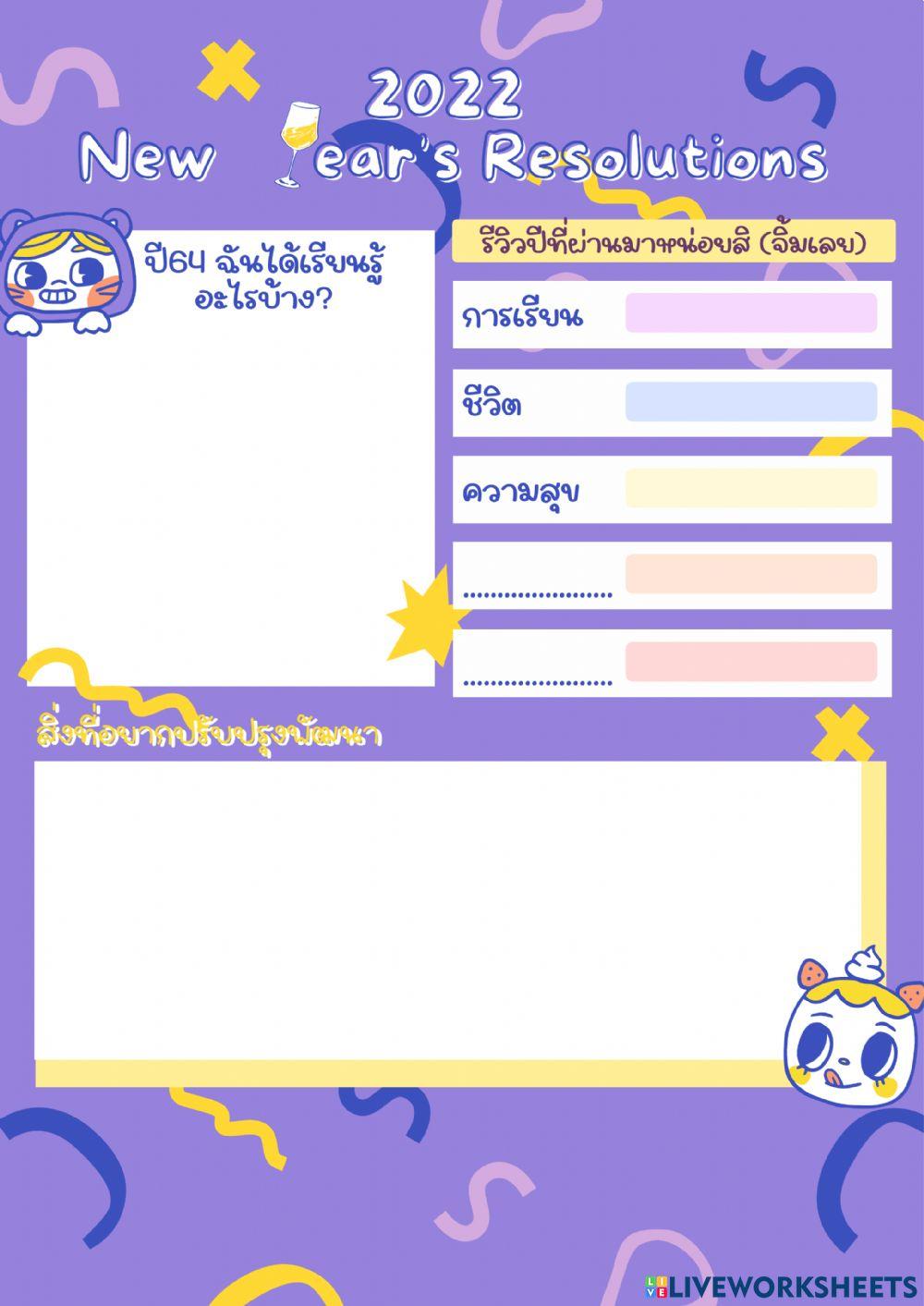 2022 New Year's Resoloyions