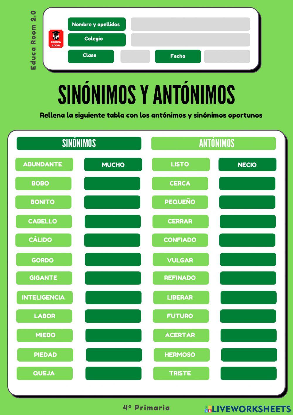 4º ud2 sinonimos y antonimos lengua
