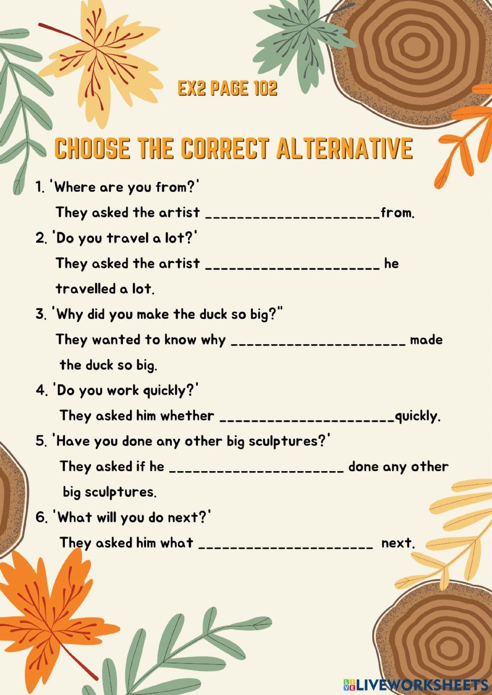 Reported speech: question