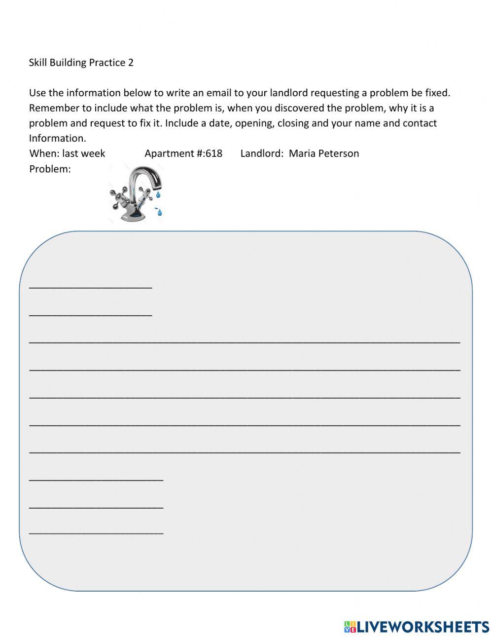 CLB 3 Dealing with Household Problems-Writing a Note to the Landlord