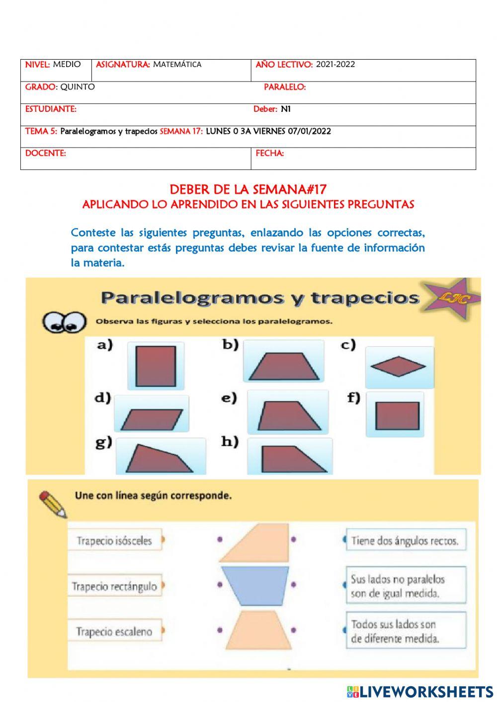 Paralelogramos y trapecios