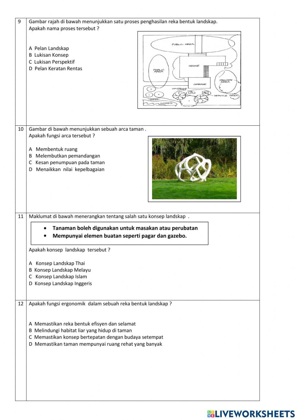 Tingkatan 2 Tajuk 5 : Reka Bentuk Landskap