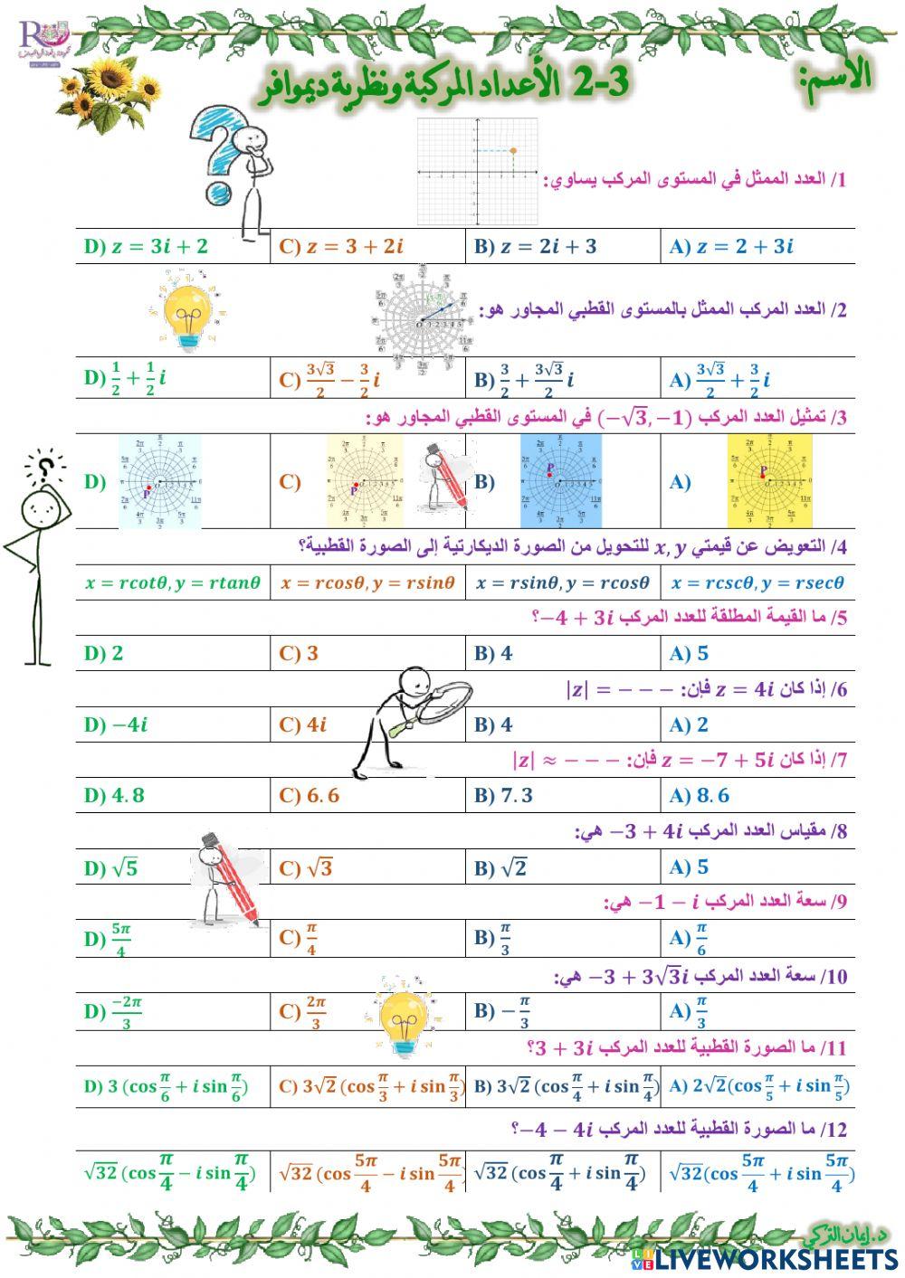 الأعداد المركبة ونظرية ديموافر