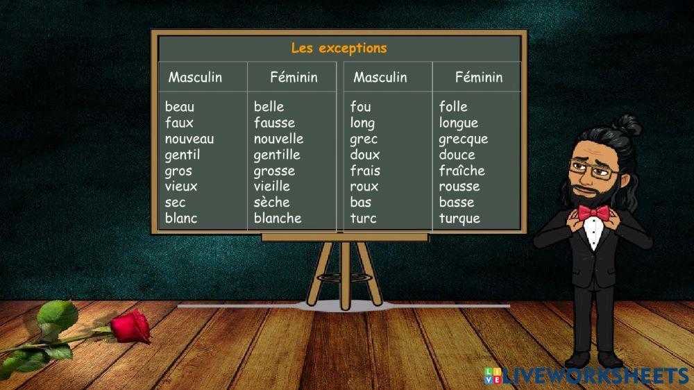 Les adjectifs en genre et en nombre