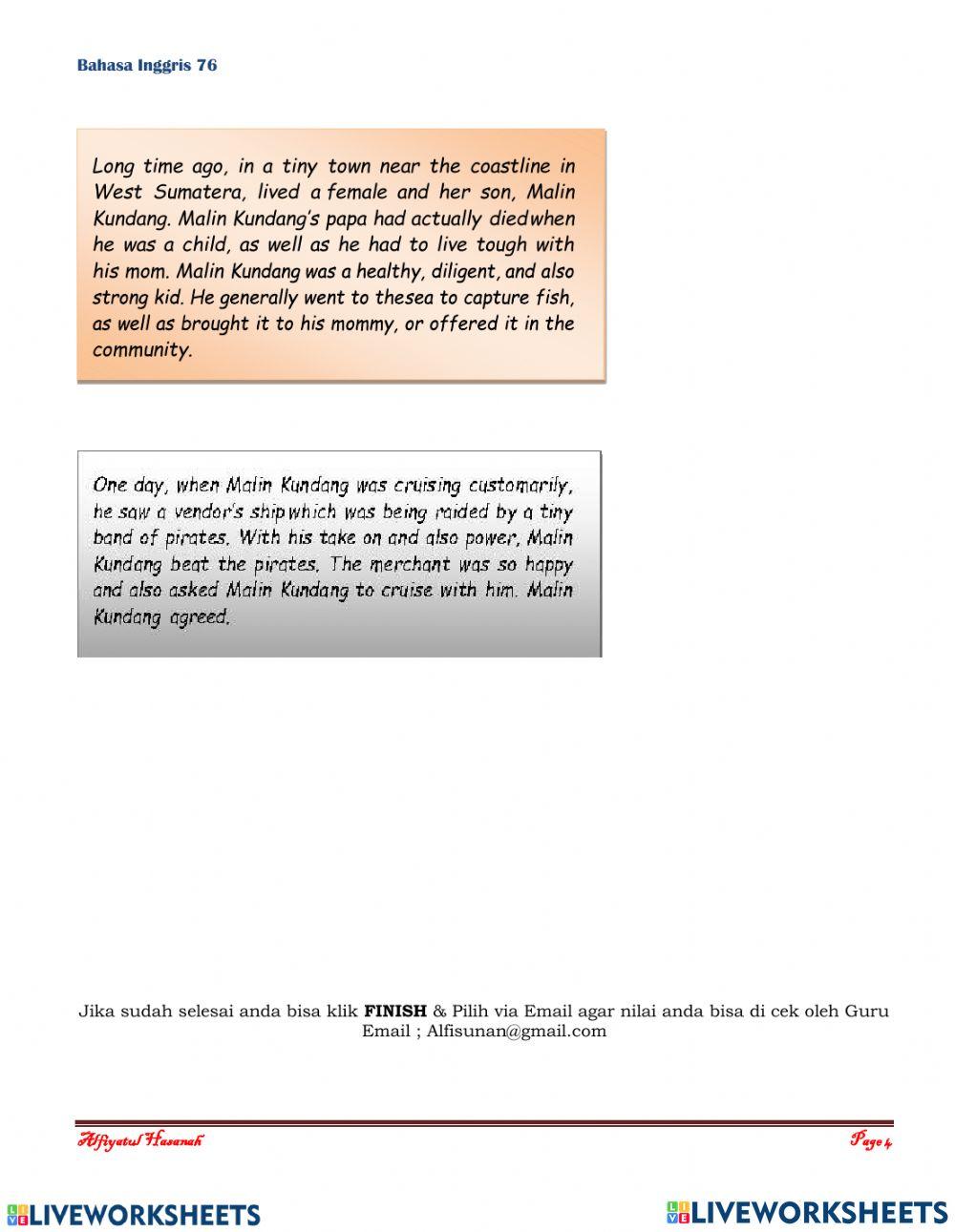 Narrative Text 'Kebo Iwa'