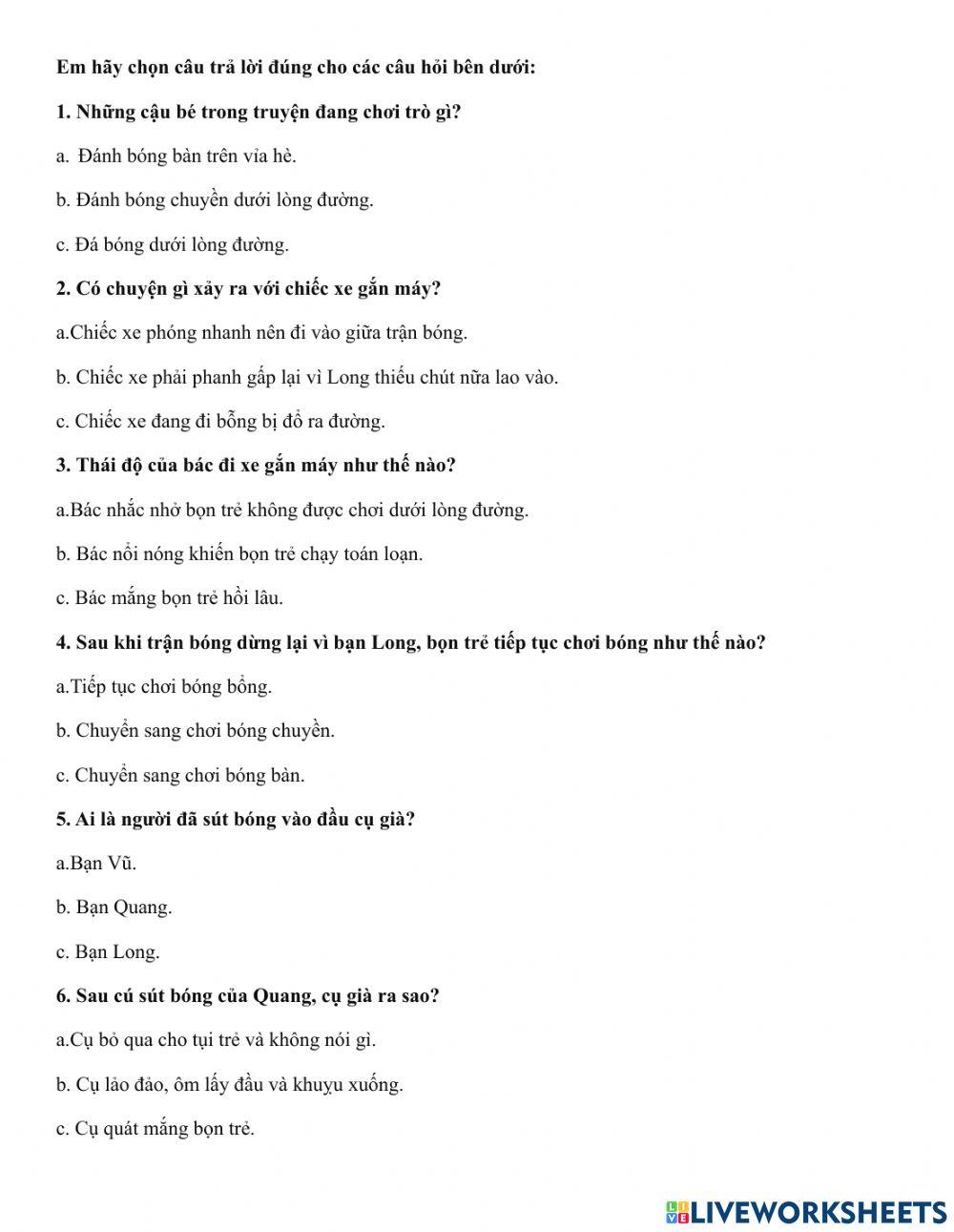 Tập đọc - Trận bóng dưới lòng đường