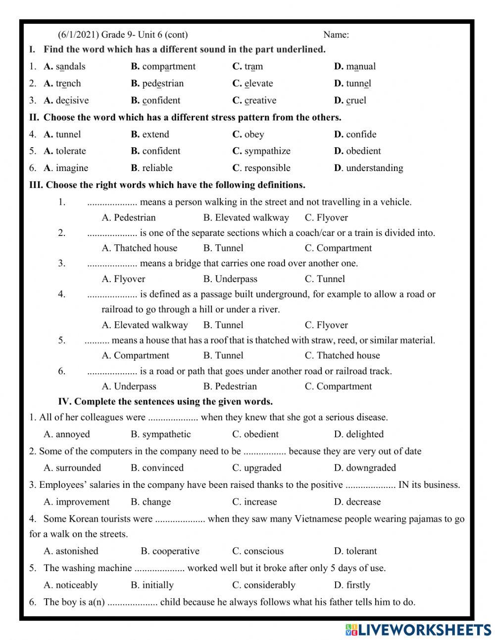 9A- U6- Personalities (cont)