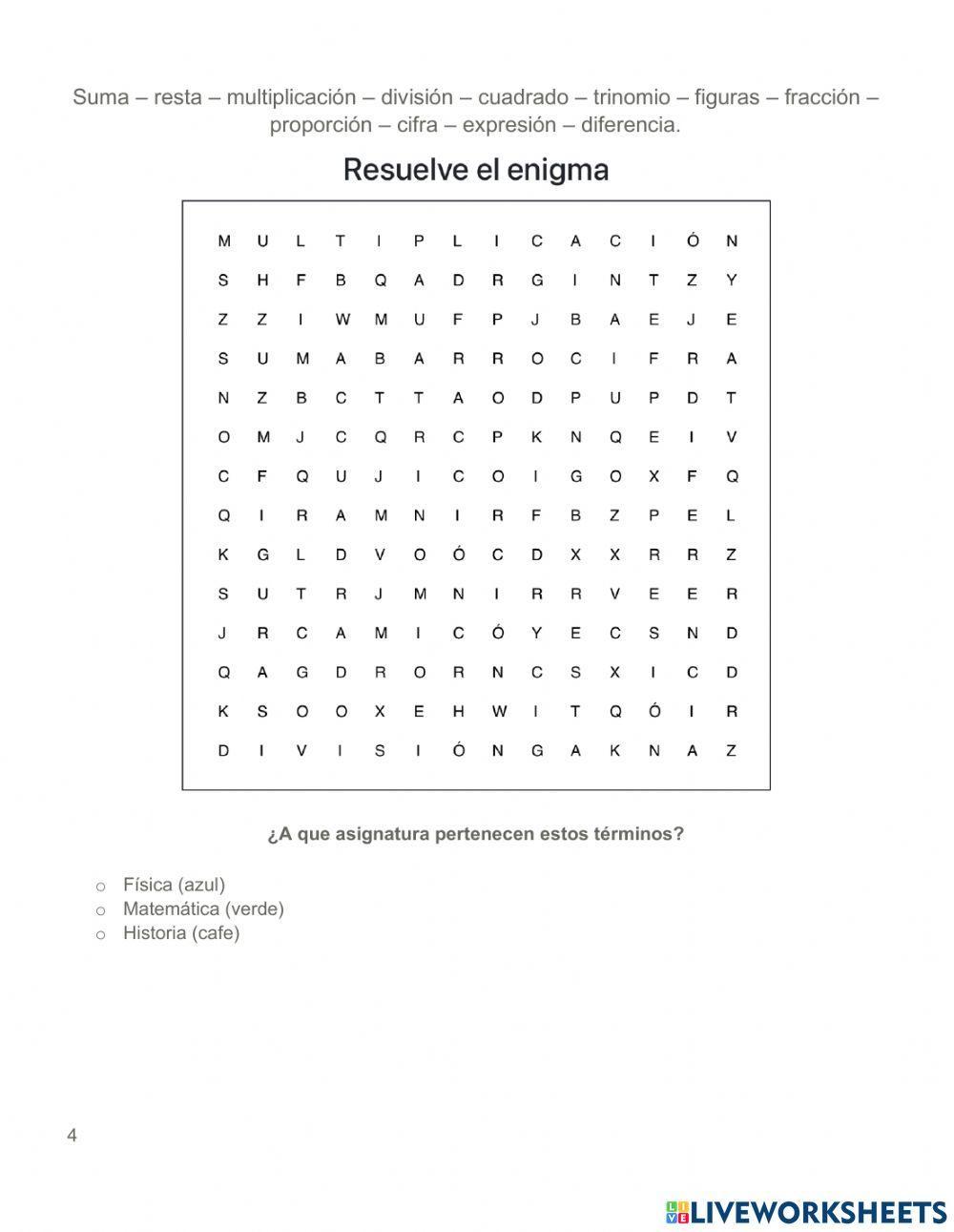 Enigma matemático Aguirre
