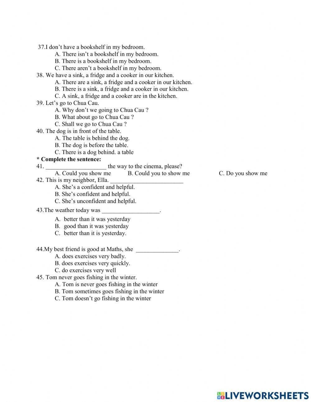 Đề thi thử HK1  Global success