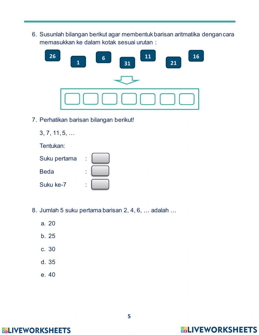 Latihan liveworksheet
