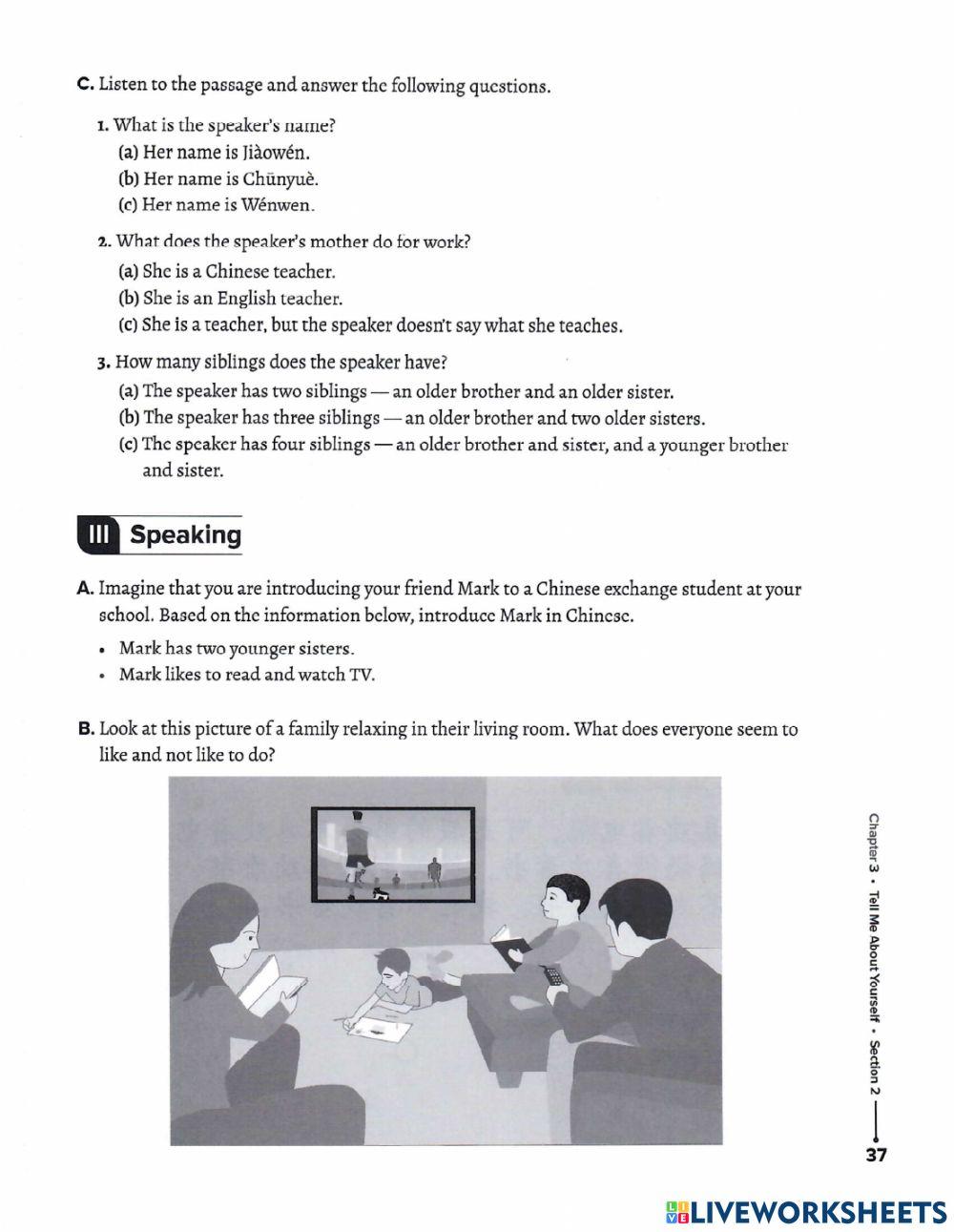 A GFC 1 Chapter 3 Section 2 WB listening reading