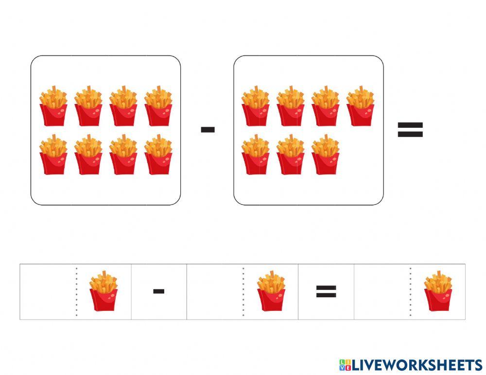 Bảng trừ 8 bằng hình ảnh