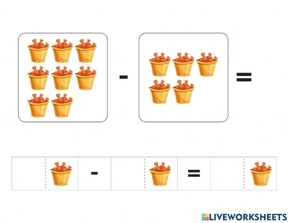 Bảng trừ 8 bằng hình ảnh