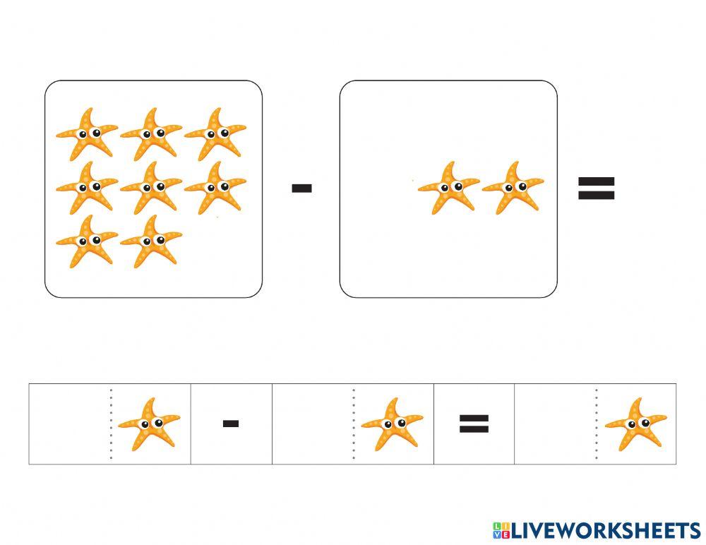 Bảng trừ 8 bằng hình ảnh