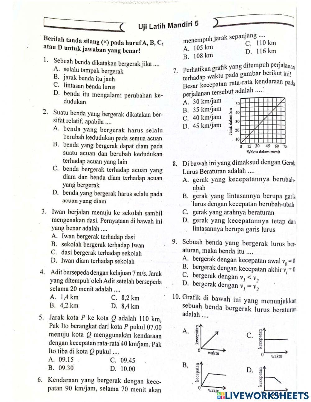 Fisika bab 5 Gerak Lurus