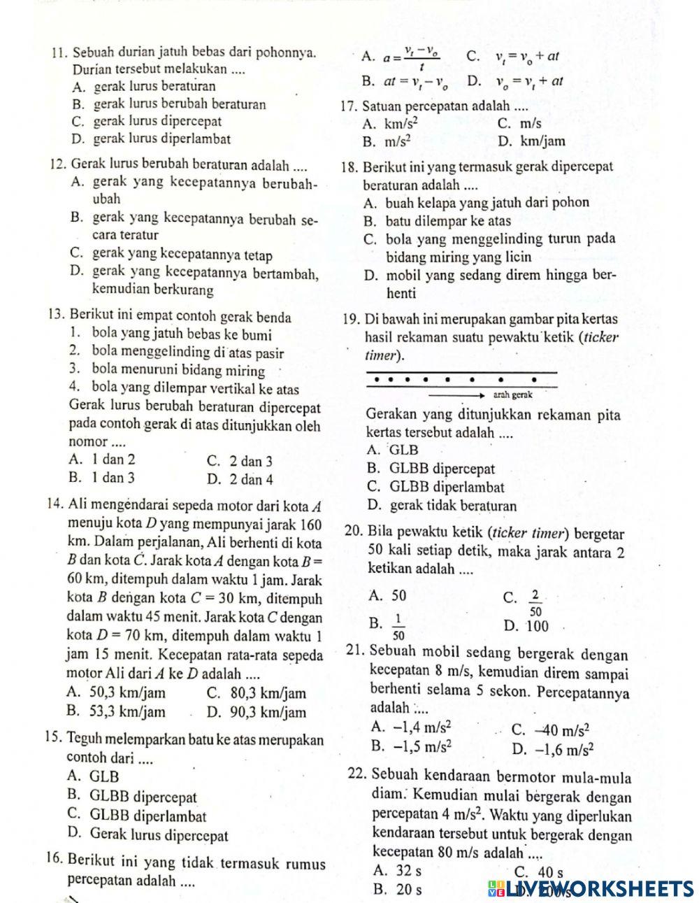 Fisika bab 5 Gerak Lurus