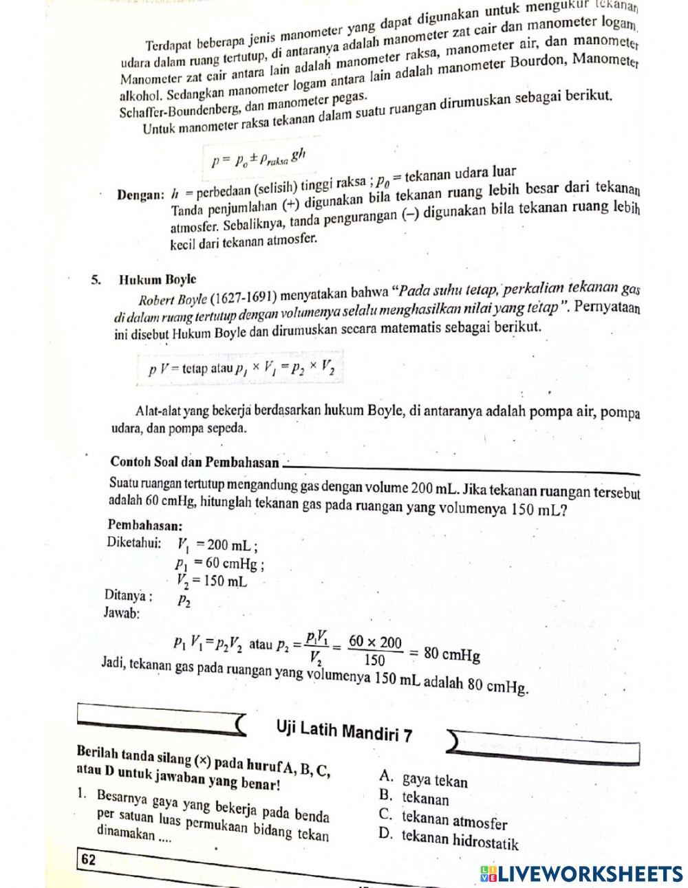 Fisika bab 7 Tekanan