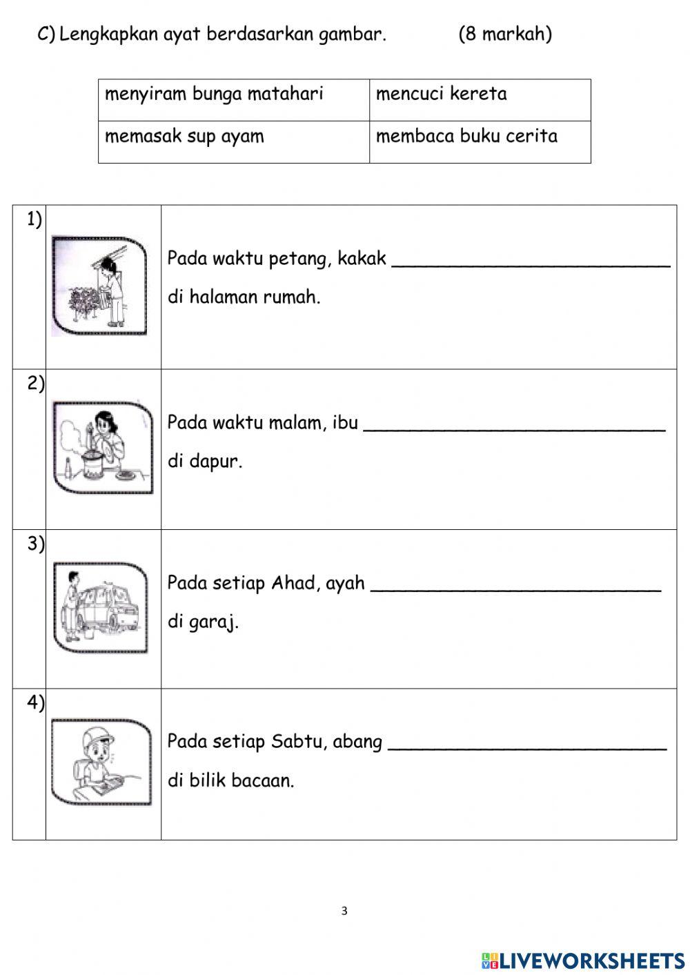 Penilaian Bahasa Melayu Tahun 1B JAN 2022