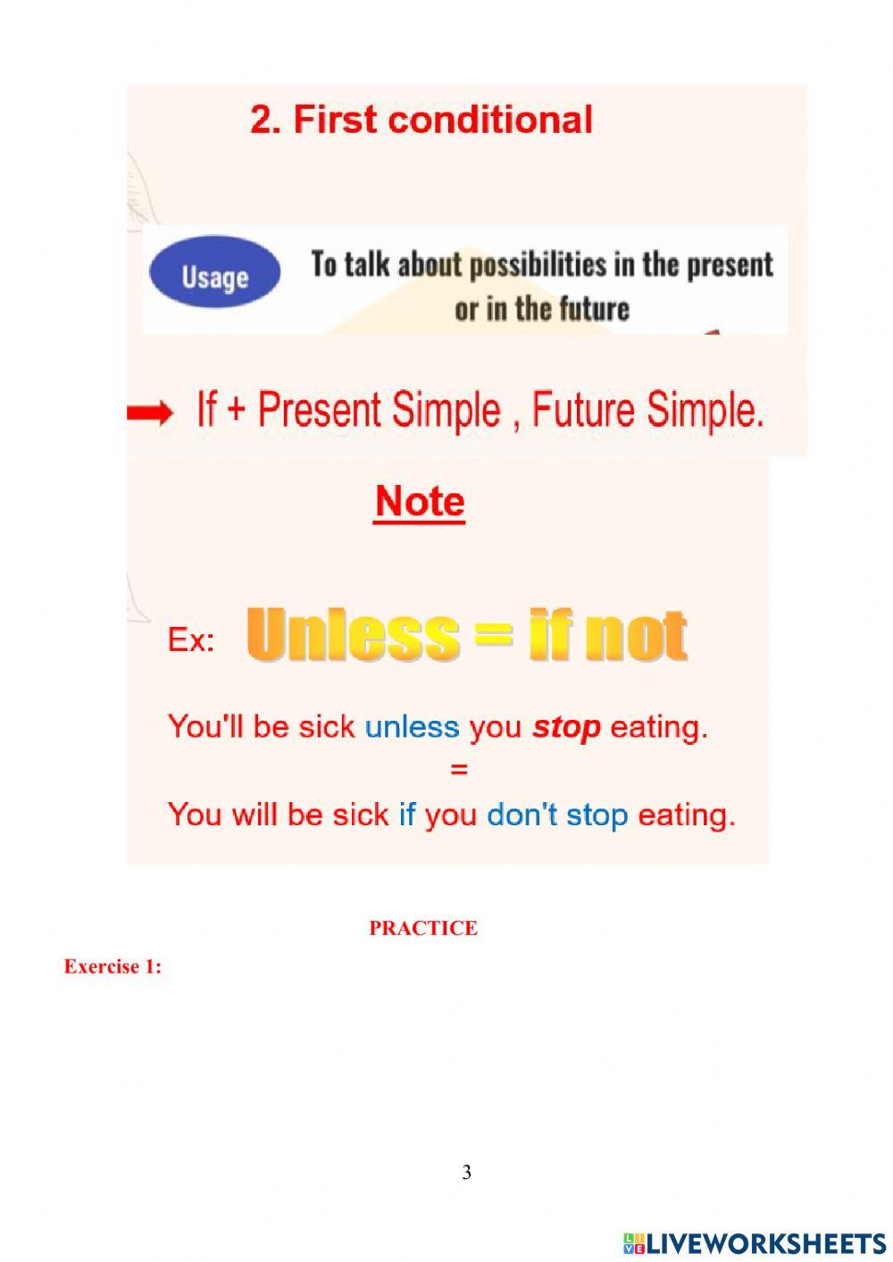 Conditionals: Zero + First Conditional