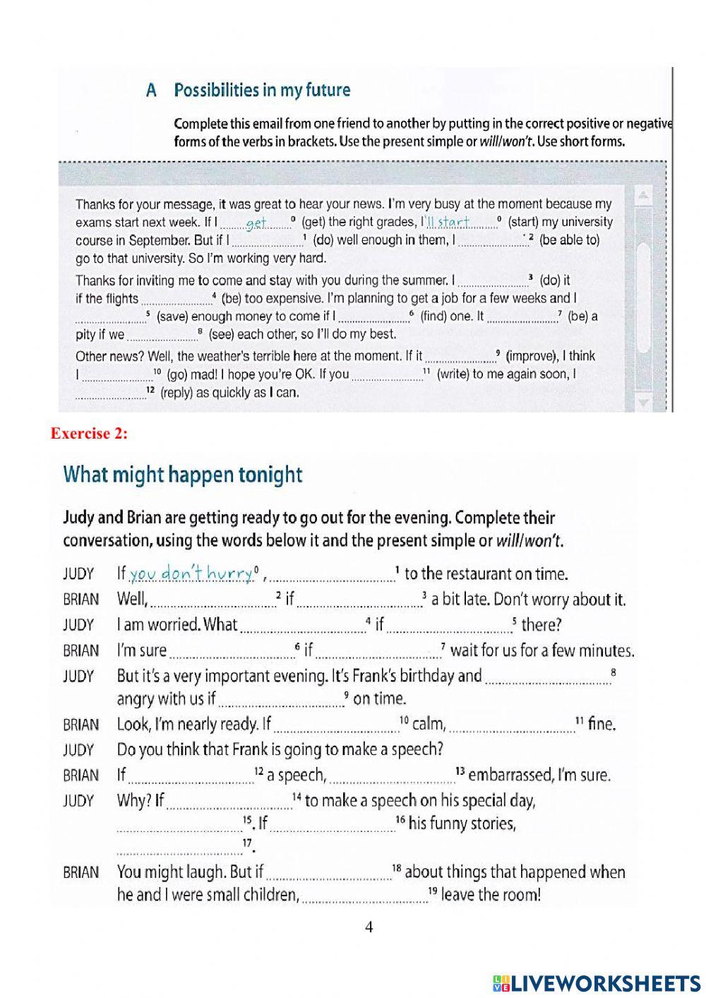 Conditionals: Zero + First Conditional