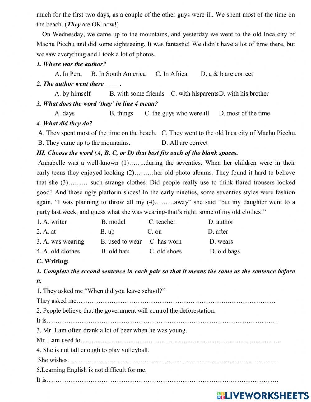 Review 1st Term Test 1- G9