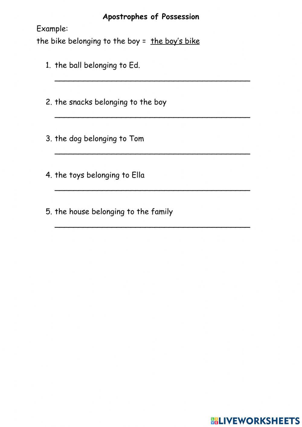 Apostrophes of Possession