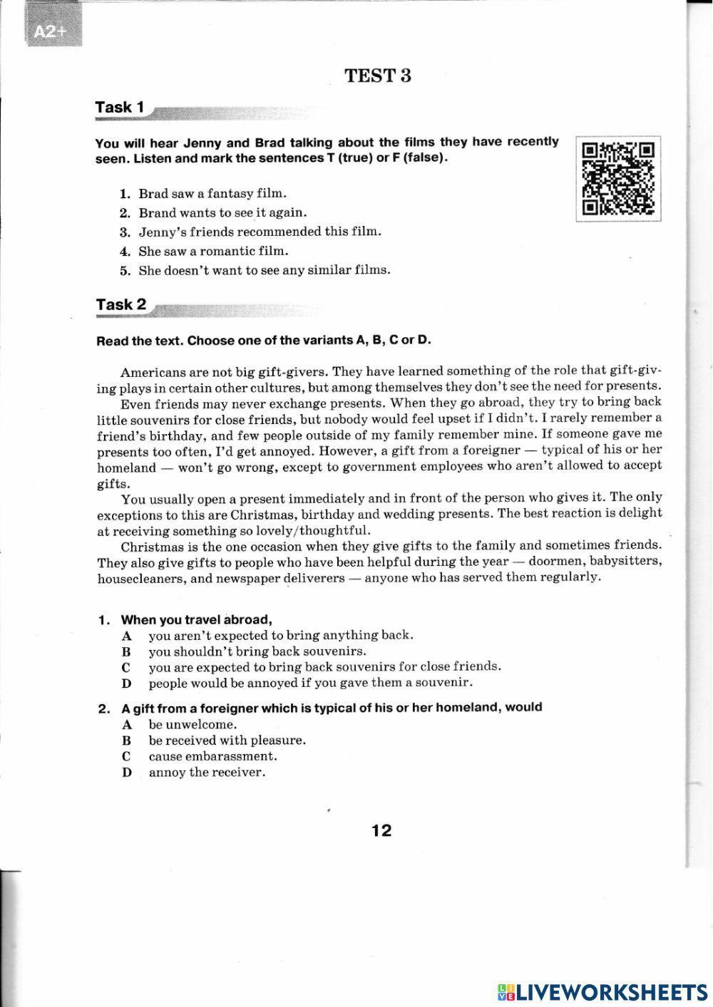 DPA English Grade 9 Test 3