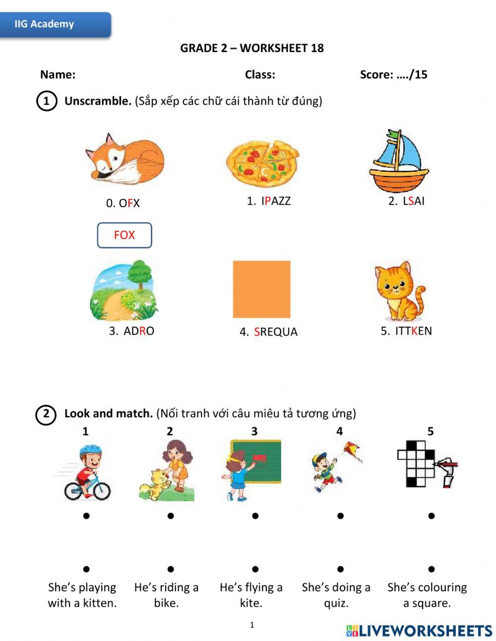 IIG-Grade 2-Worksheet 18