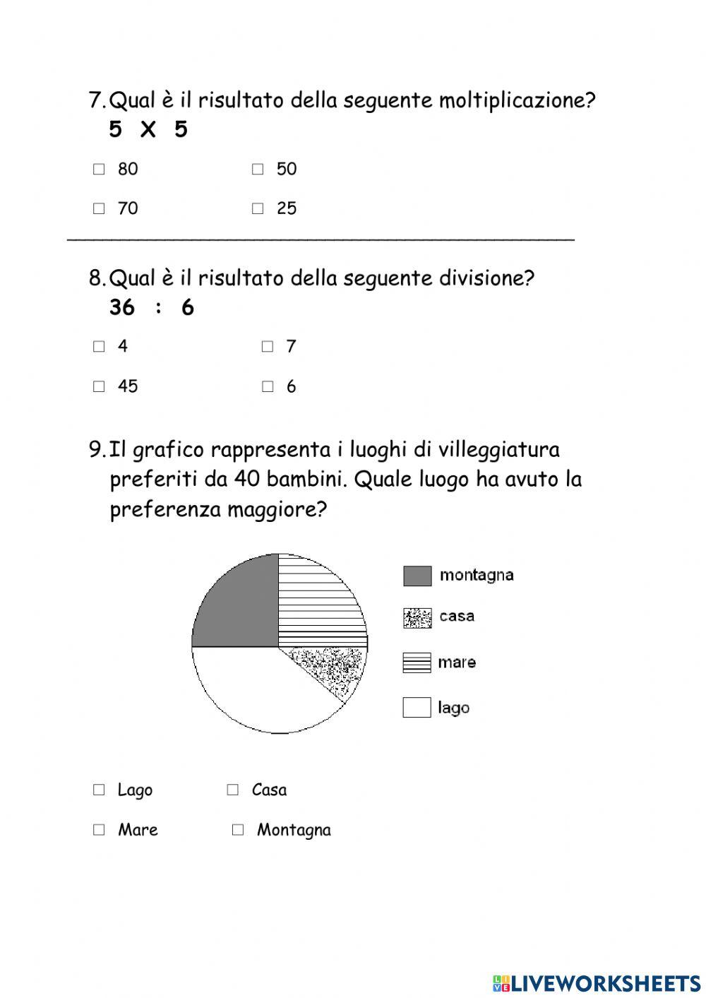 Prove invalsi di matematica