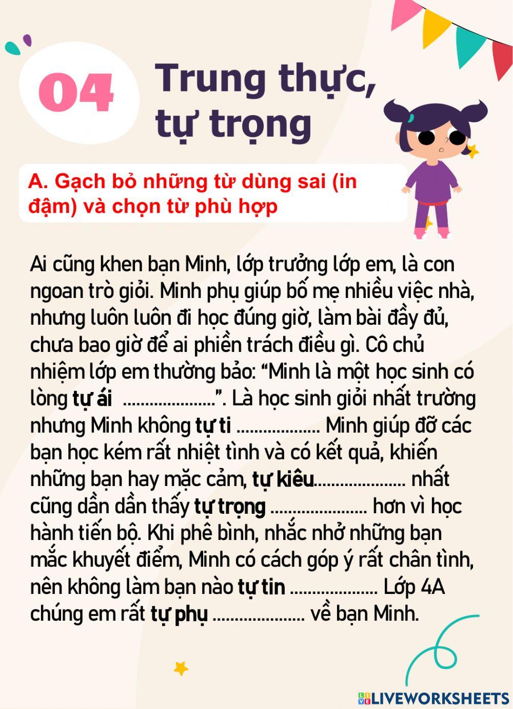 Phiếu học tập tiếng việt 4 cuối tuần 6