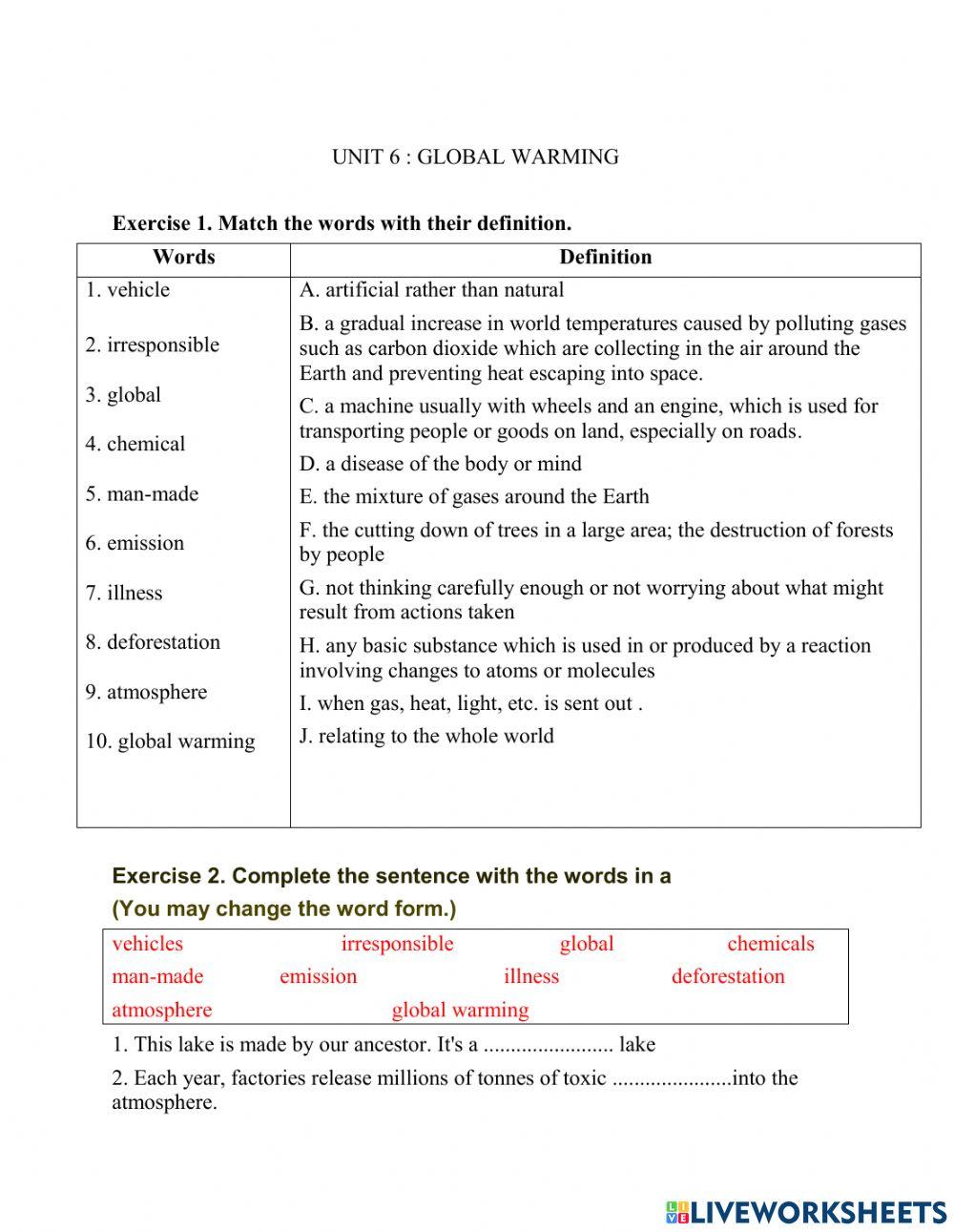 Unit 6 - Global Warming - No.2